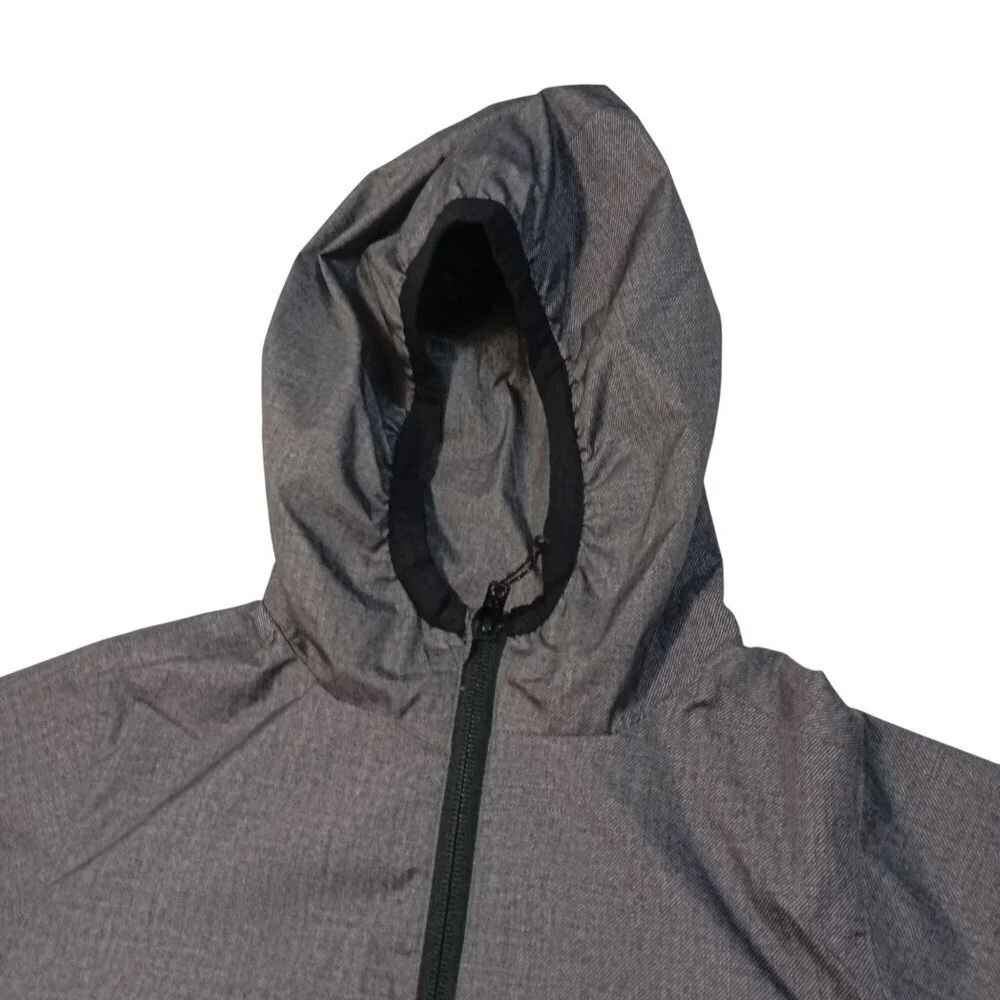 Quiksilver Jacket Boys Gray Full-Zip Hooded Windbreaker With Mesh Lining Size 7